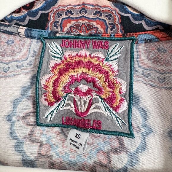 Johnny Was Paisley Print Long Sleeve Blouse XS Boho Luxe Top holiday - Picture 3 of 4